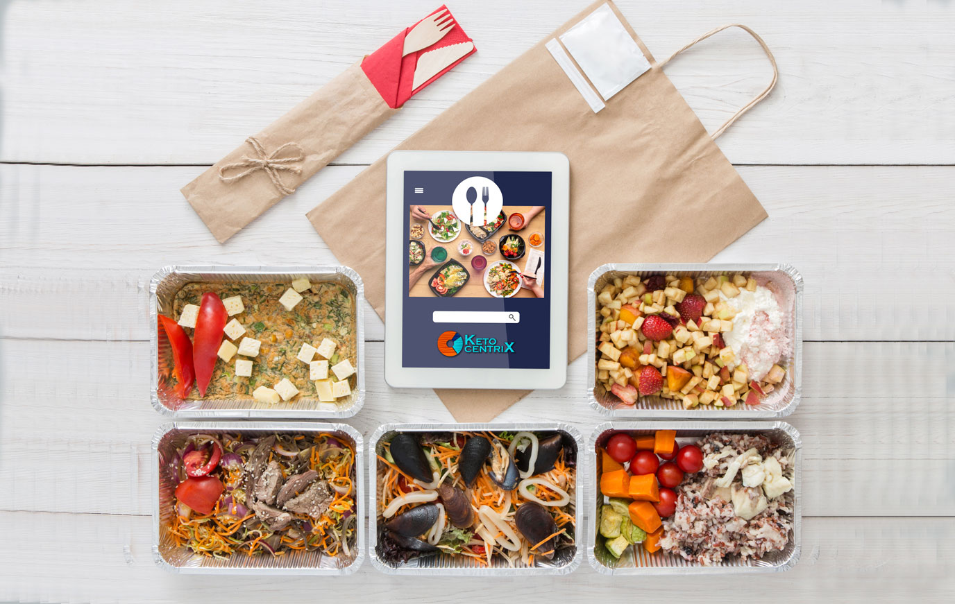 A large Keto meal in containers ready to be delivered