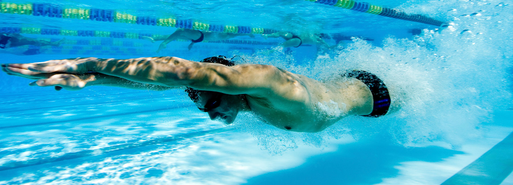 Underwater swimmer competing ina  race